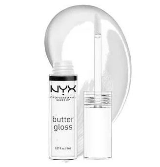 NYX Butter Gloss, Non-Sticky Lip Gloss - Sugar Glass (Clear)